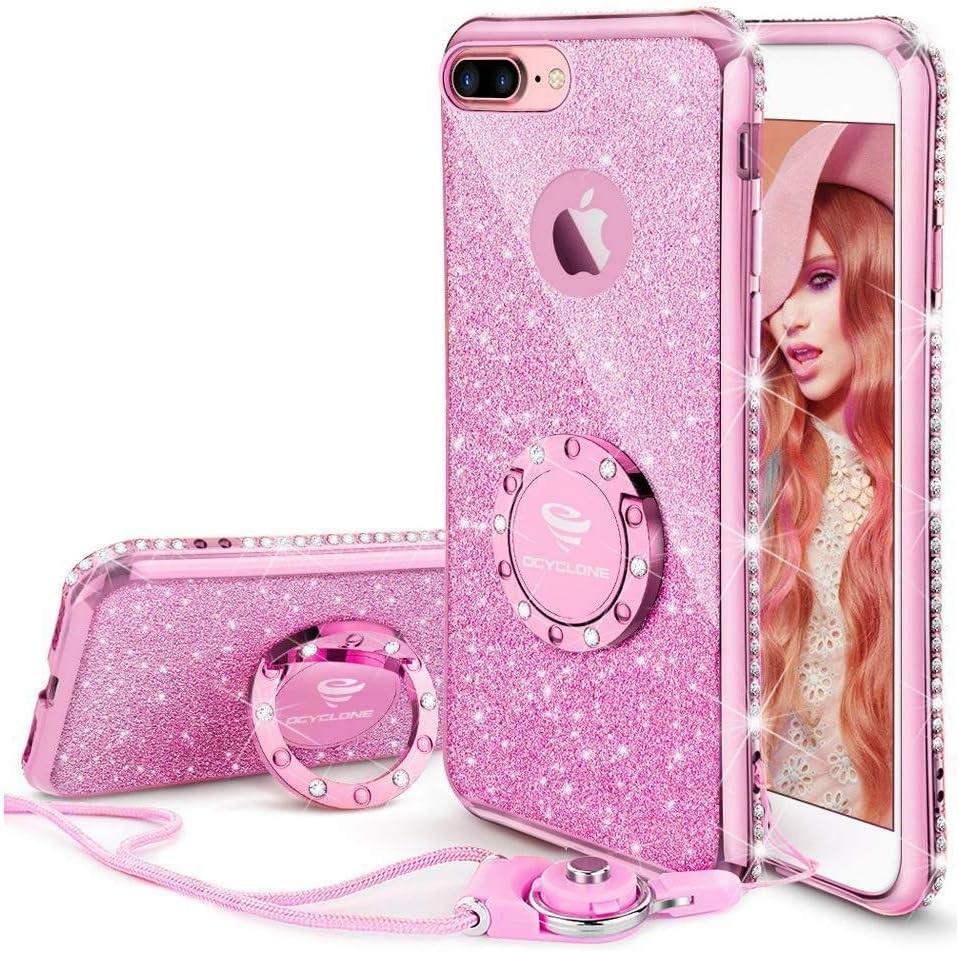 Cute iPhone 8 Plus Case, Cute iPhone 7 Plus Case, Glitter