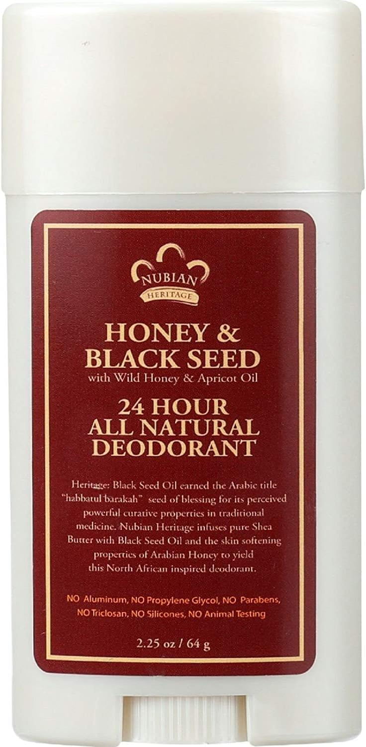 Nubian Heritage24 Hour Natural Deodorant Honey And Black Seed 2.25 Oz (pack of 4)
