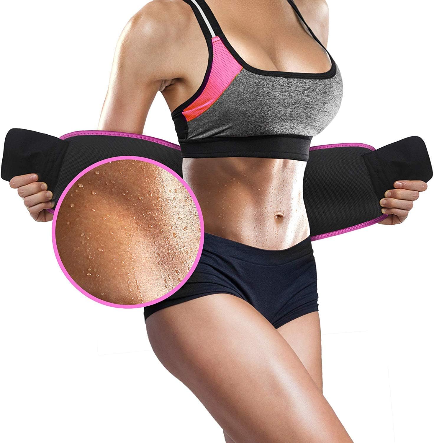 ANEMOI Advance Sweat Waist Belt | Belly Tummy Yoga Wrap Black Exercise Body Slim Look Slimming Belt