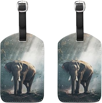 elephant luggage tag