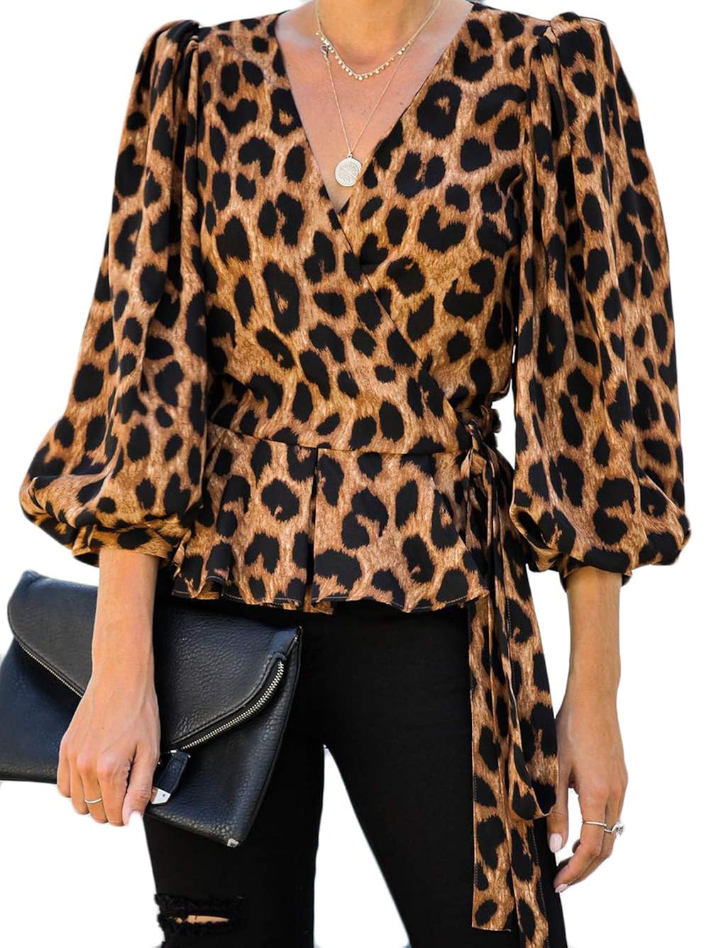 leopard print peplum top