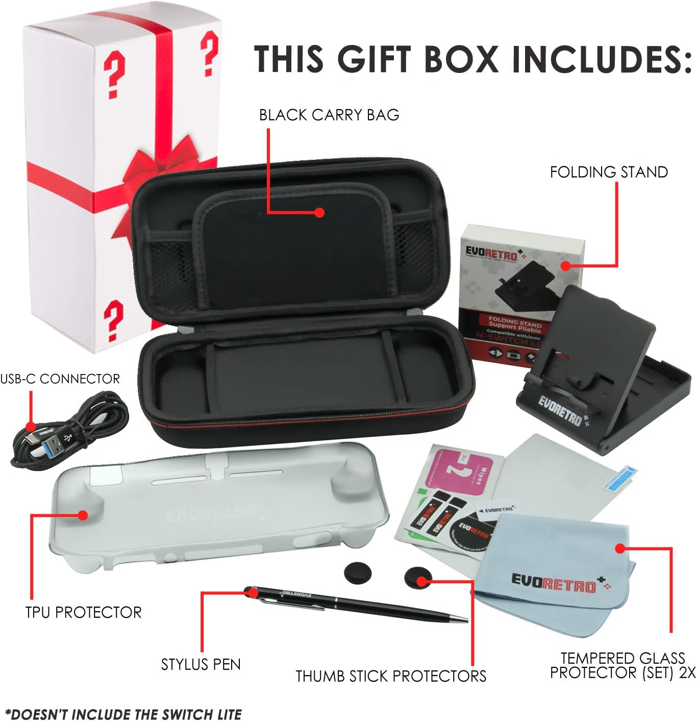 Protective Starter Kit for Nintendo Switch Lite with Complete Bundle Accessories (Black): Computers & Accessories