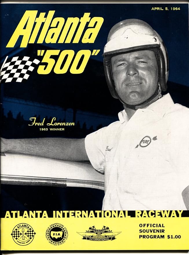 ATLANTA 500-Atl International Raceway-1964 NASCAR Racing Program at ...