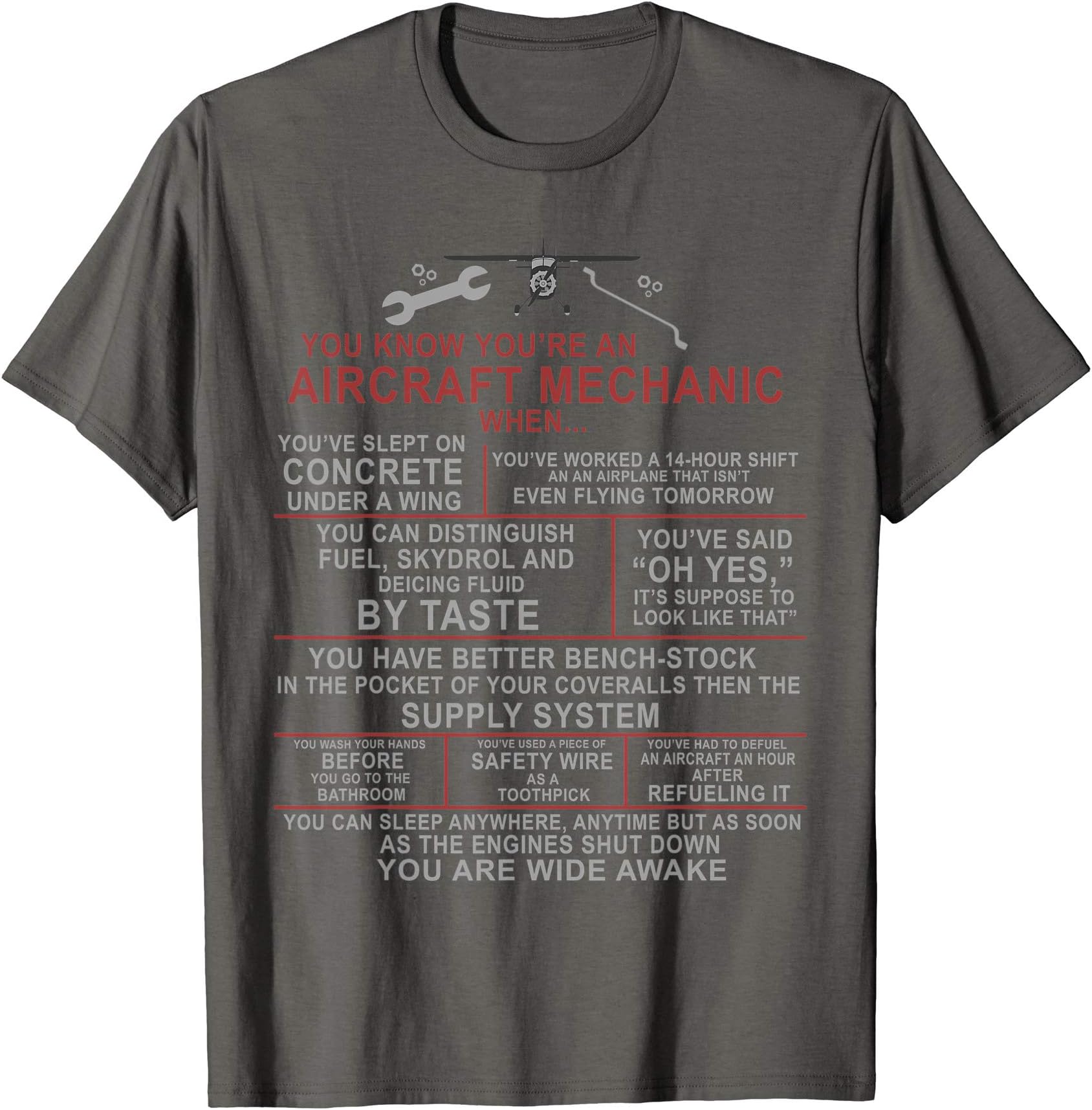 Aircraft Mechanic Funny A&P Airplane Sayings T-Shirt