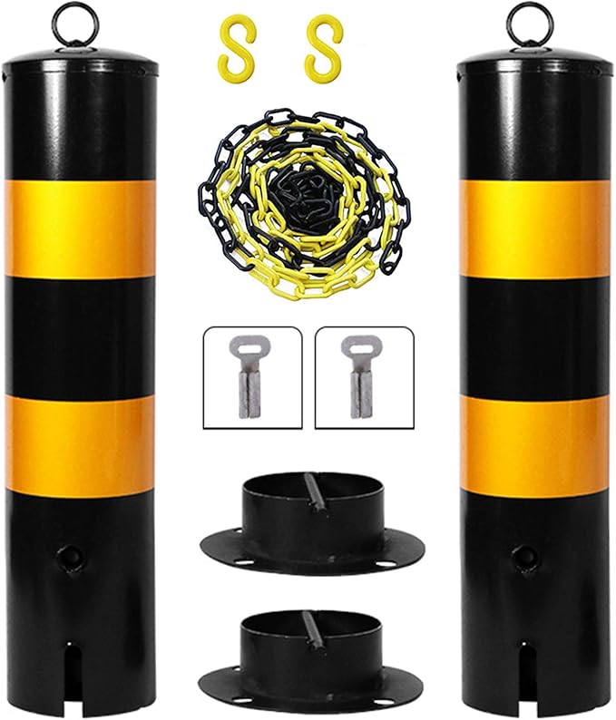 Traffic Cones 2 Pack Parking Pole For Car Reflective Safety Cones With
