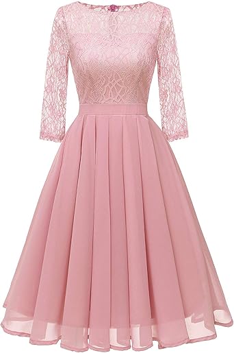 pink midi dresses with sleeves