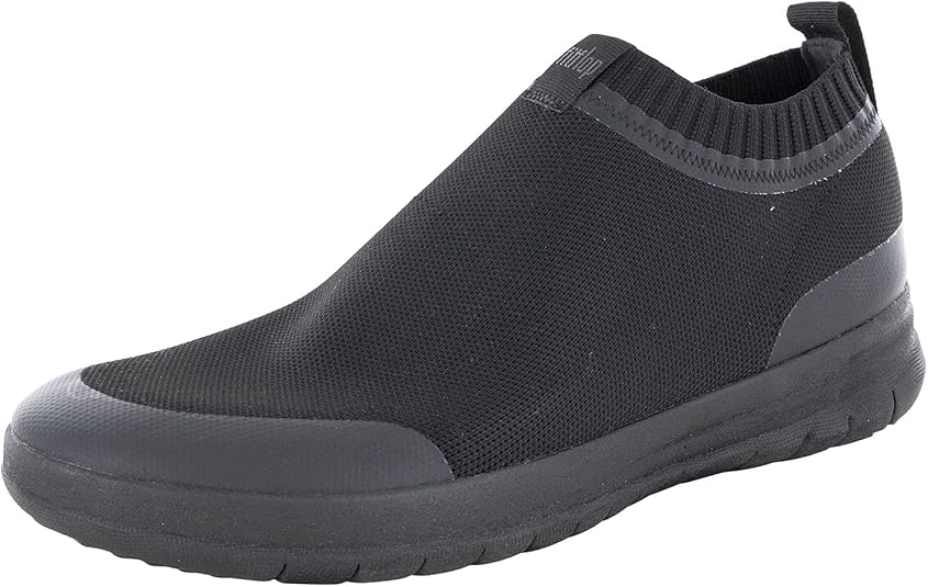 Amazon.com | FitFlop Mens Uberknit Slip On High Top Sneakers, All Black, US 12 | Fashion Sneakers