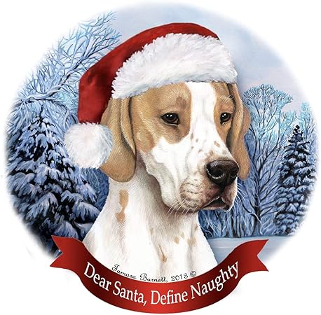 Babbo Natale English.Holiday Pet Gifts English Pointer Limone Bianco Cane Cappello Di Babbo Natale In Porcellana Ornamento Amazon It Casa E Cucina