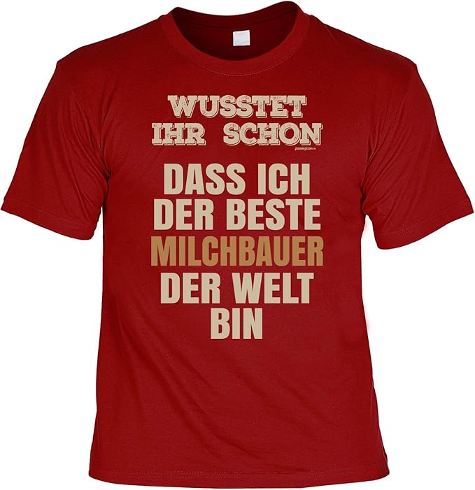Milchbauer Landwirt/Bauern SprücheMotiv TShirt GeschenkShirt