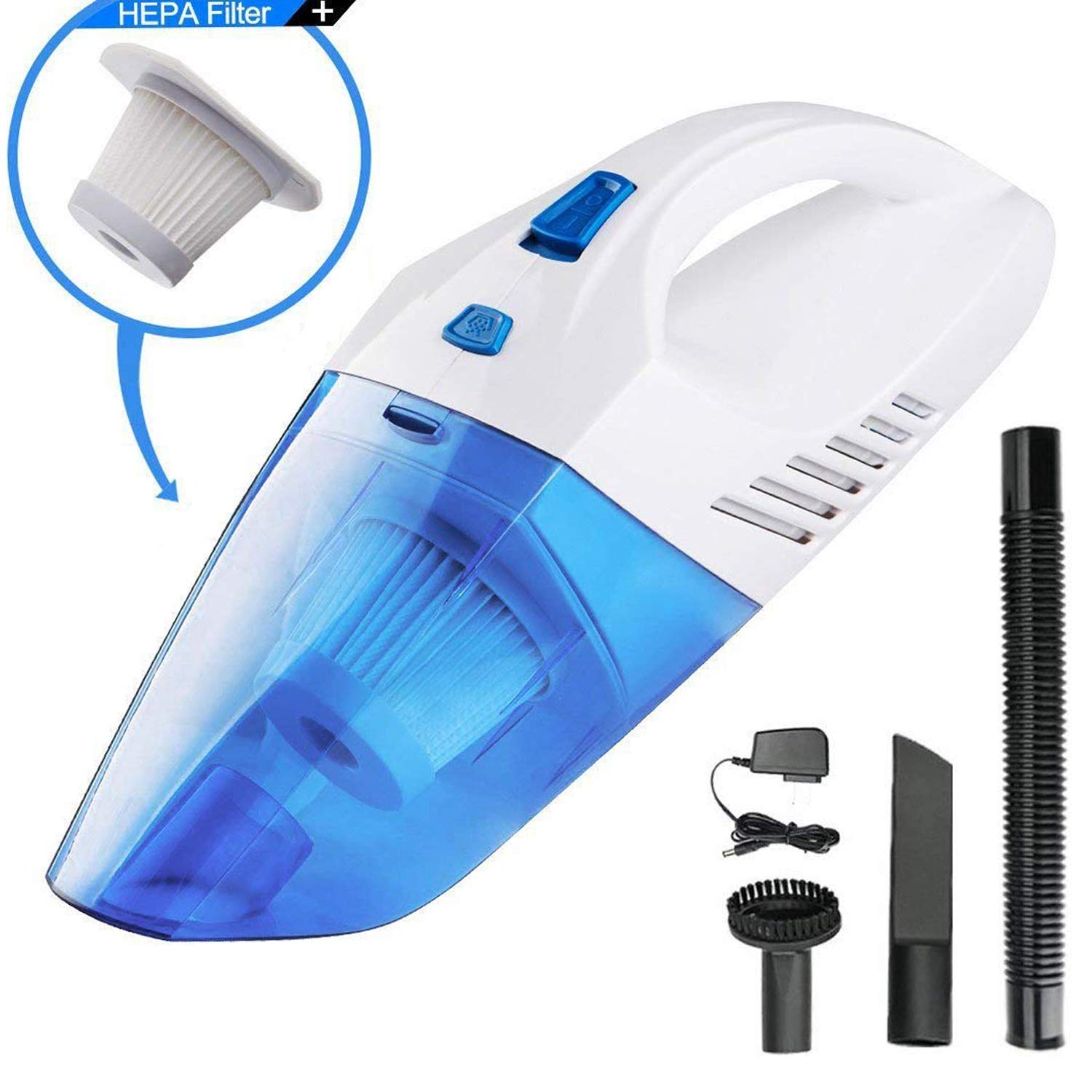 Wivarra Aspirateur à Main Aspirateur Sans Fil Rechargeable Batterie 2500mAh 120W Charge Rapide avec une Puissante Aspiration Nettoyage Humide et Sec pour Maison Voiture