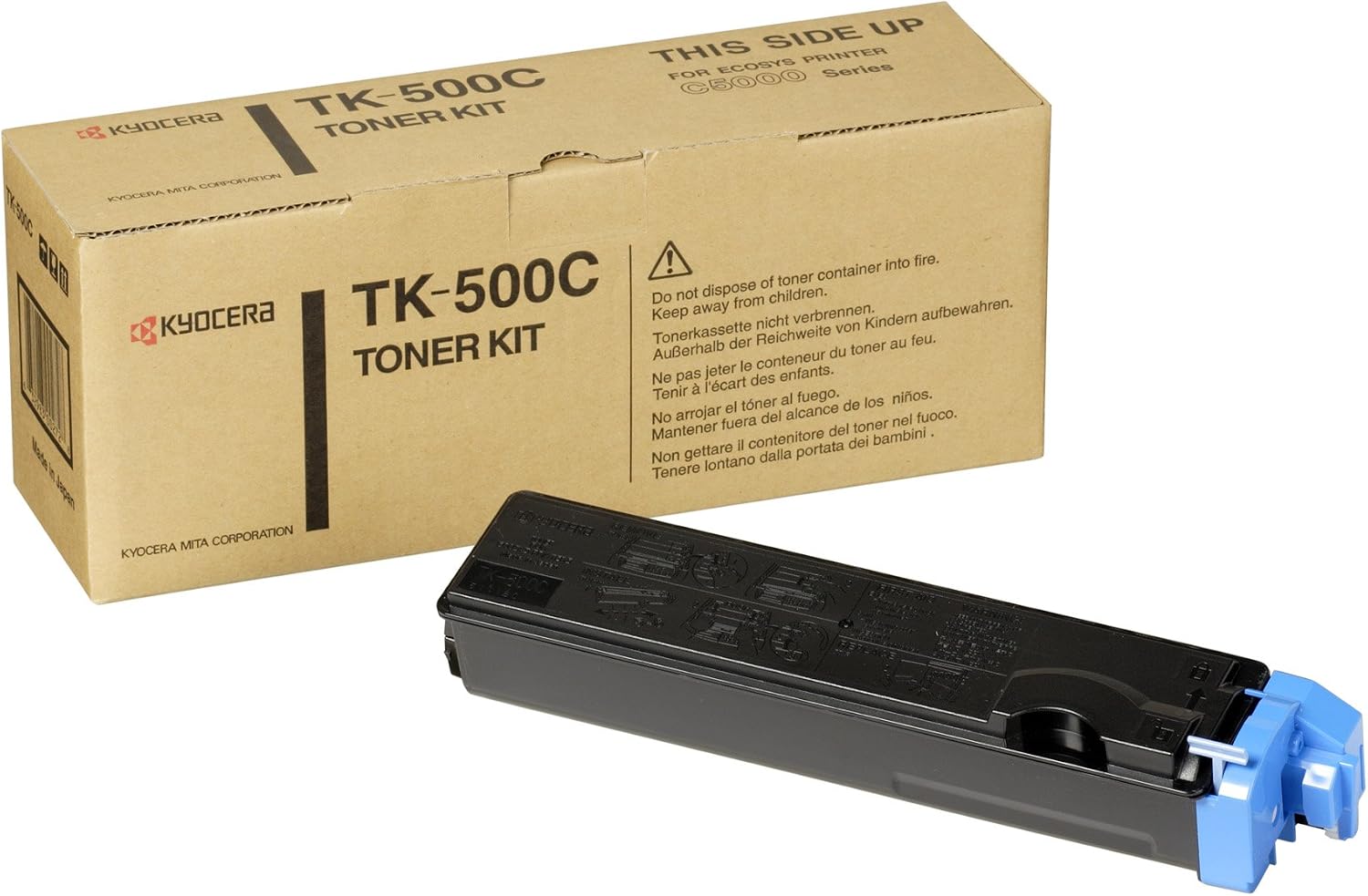 Kyocera TK-500 C Toner Cyan, Original Premium Printer Cartridge 370PD5KW for FS-C5016N