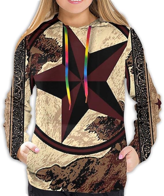 NOT Womens Cool Hoodie Country Rustic Western Star Cowboy 3D Print