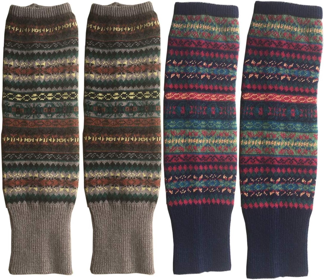 Lucky staryuan Women Set of 2 Wool Knit Leg Warmer Boot Warmer