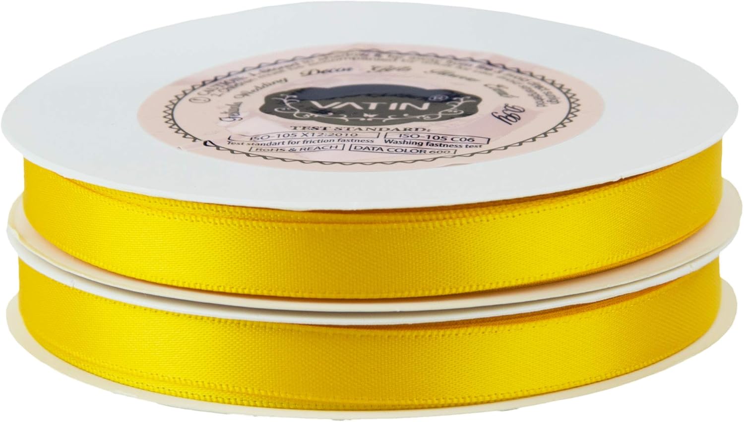 VATIN 10mm Double Faced Maize Yellow Polyester Satin Ribbon - Image 3