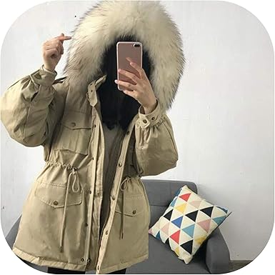 khaki fur parka
