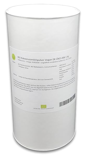 BIO Kokosnussmilchpulver Vegan DE-ÖKO-006 1 kg Kokosmilch-Pulver getrocknet lecker