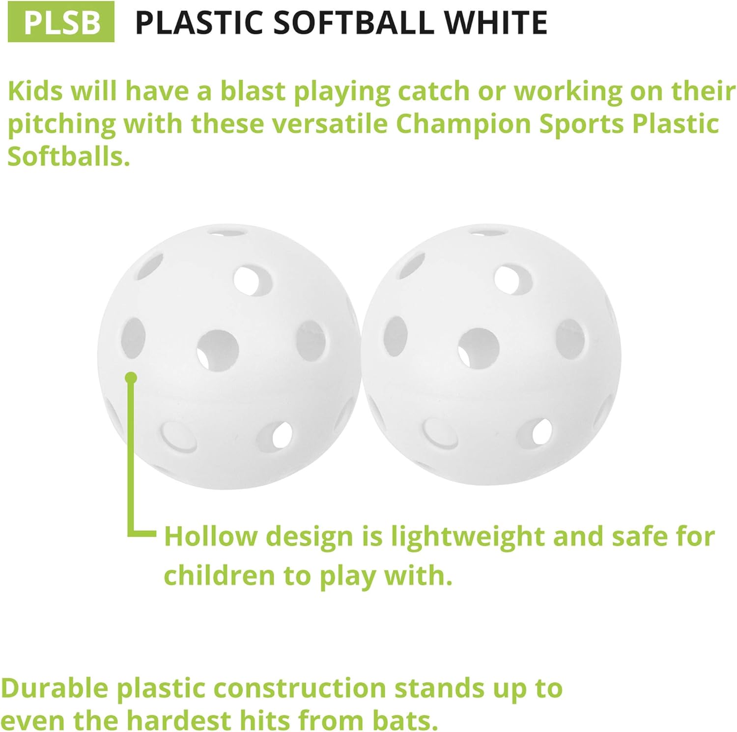 Champion Sports Plastic Softball : Sports & Outdoors