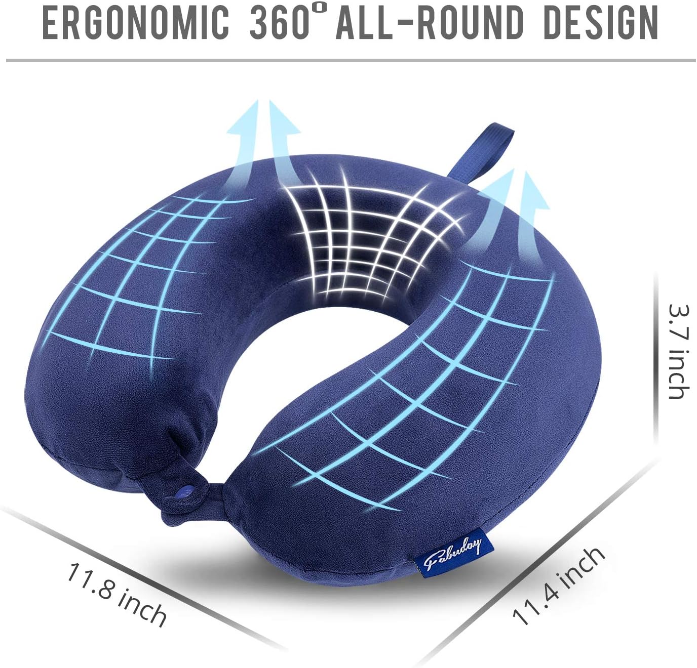 Fabuday Travel Pillow Memory Foam, Head Neck Support Pillow for Airplane, Car, Home, Office, with Attachable Snap Strap Soft Washable Cover: Kitchen & Dining
