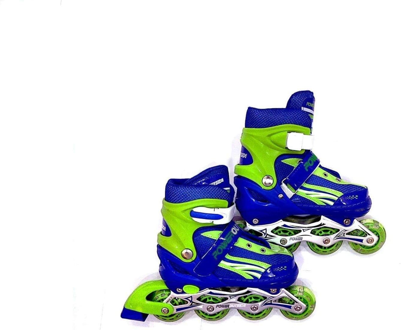Monex Inline Skates Size Adjustable All Pure PU Wheels it has Aluminum-Alloy which is Strong with LED Flash Light on Wheels (Multicolors)