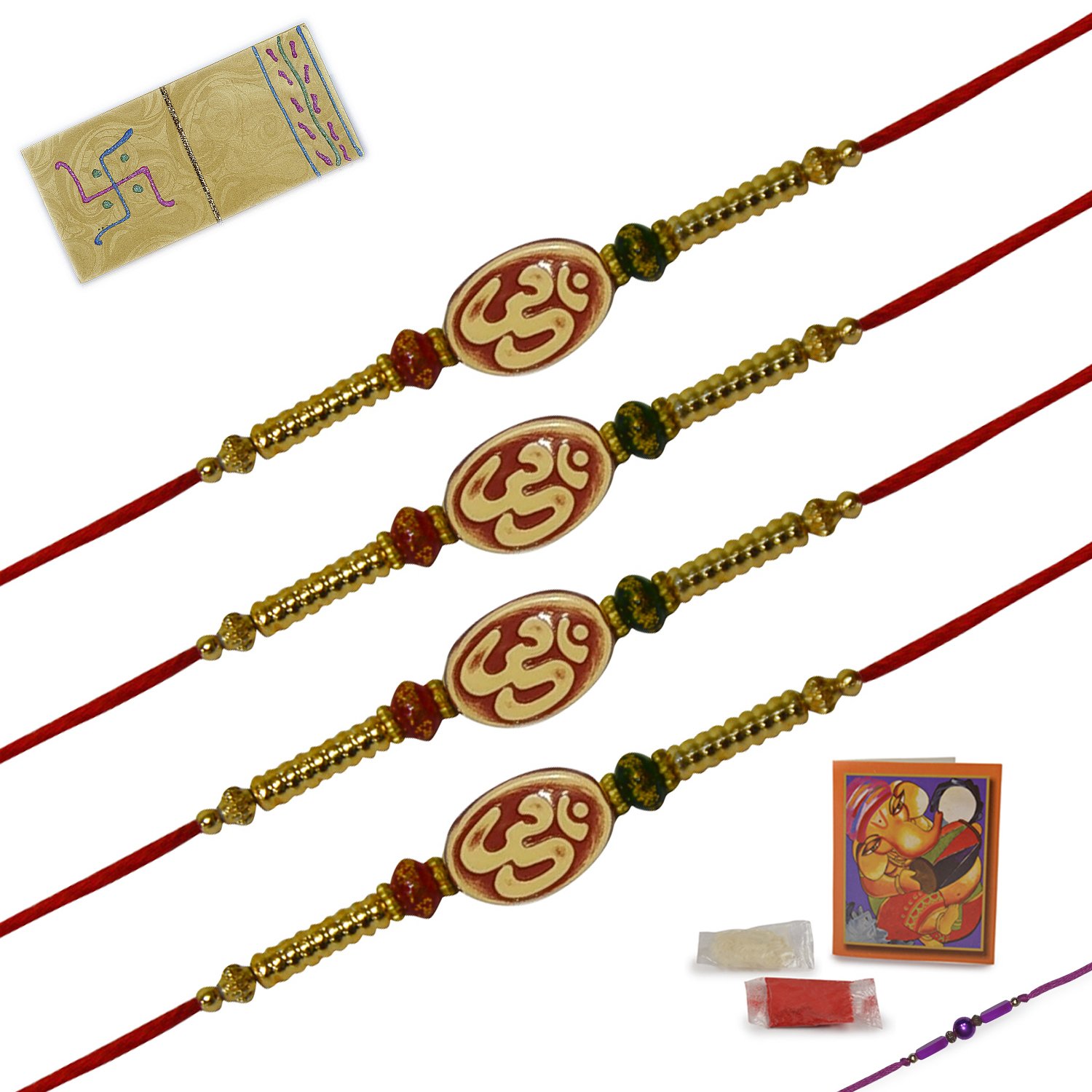 stylemyway set of 4 rakhi with tilak for men