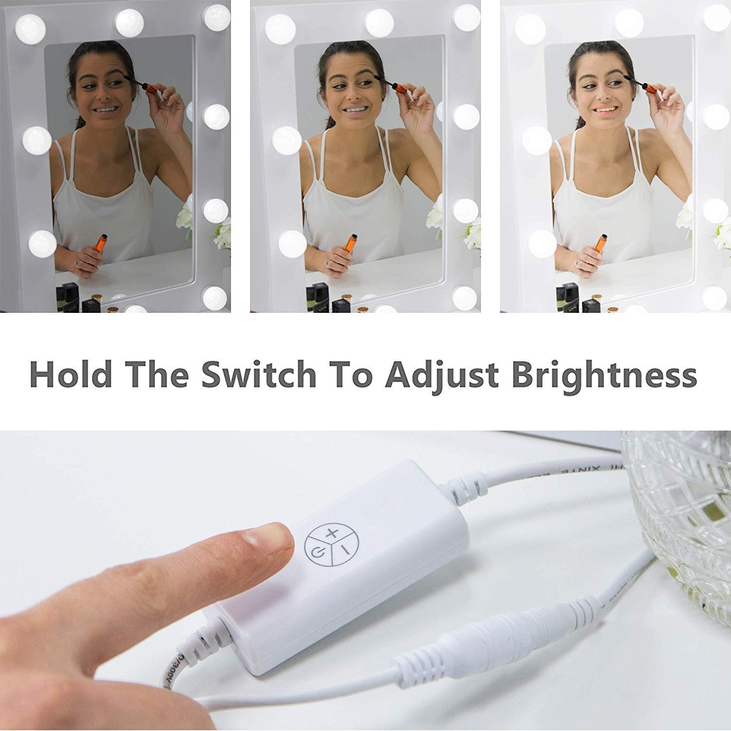 Espejo de Maquillaje Iluminado con 10 Bombillas LED Regulables Waneway