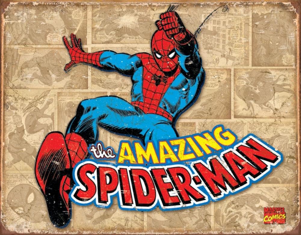 Spiderman Panels Tin Sign 16 x 13in