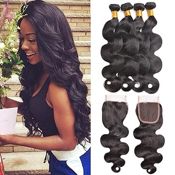 Amazon Com Bhf Hair Malaysian Hair 4 Bundles Body Wave With