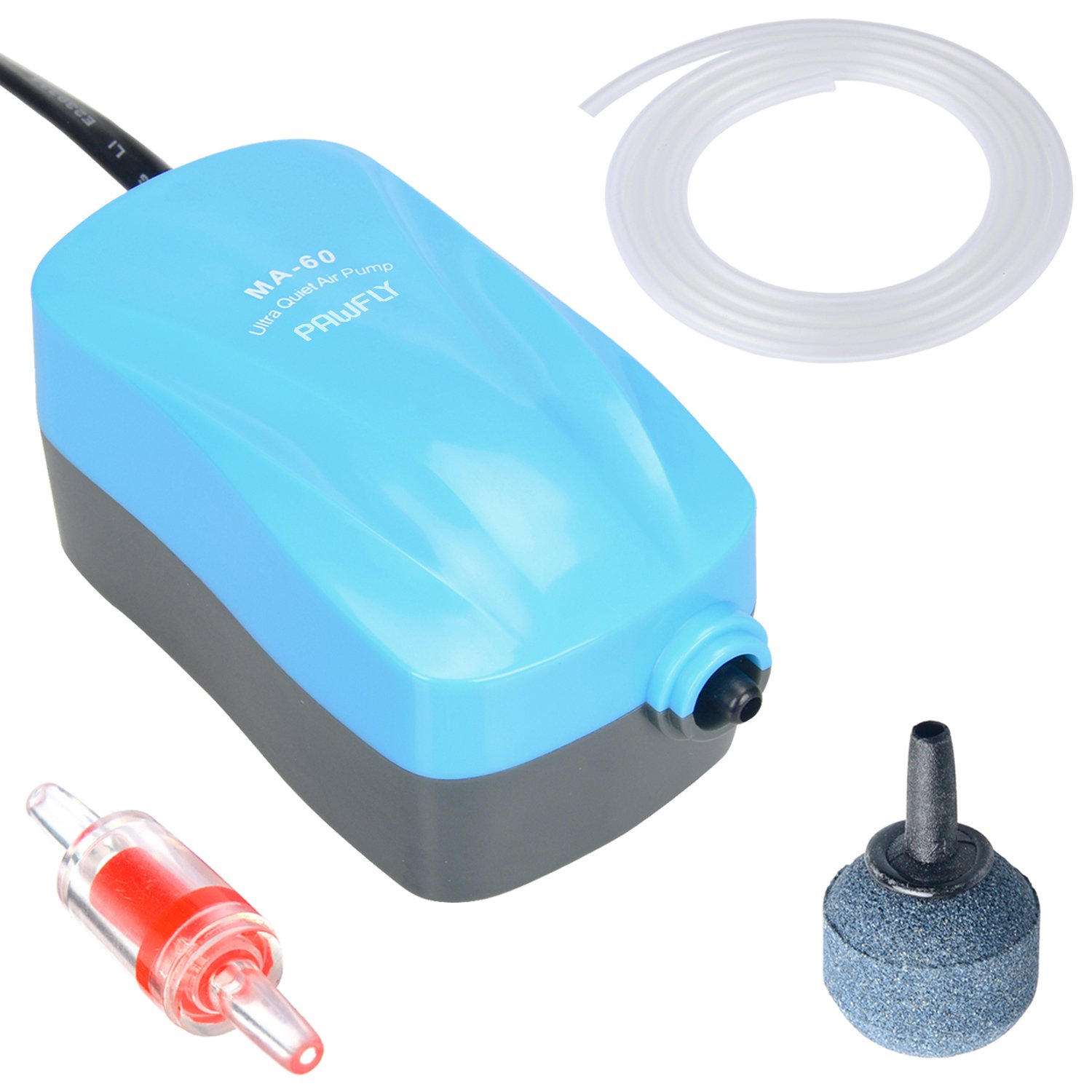 Pawfly MA60 Quiet Aquarium Air Pump for 10 gallon with Accessories Air