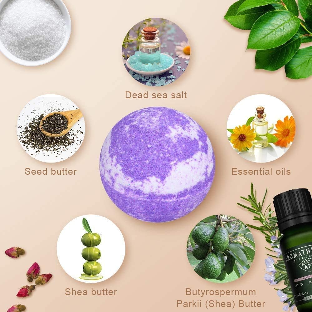 OFUN Bath Bombs & Scented Candles Gift Set, Large Bombs for Women Gifts Spa Gift Idea for Girls Friends - Image 3