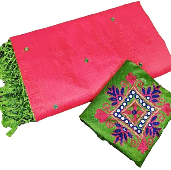 Women's Cotton Silk Saree (ATL34_02 ; Pink)