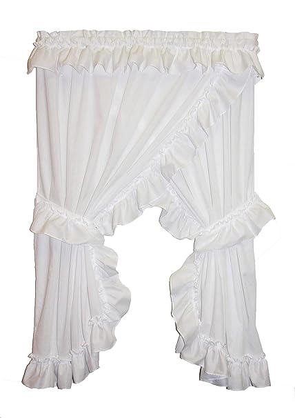Amazon Com Allison Ruffled Priscilla Window Curtains Pair 92 Inch