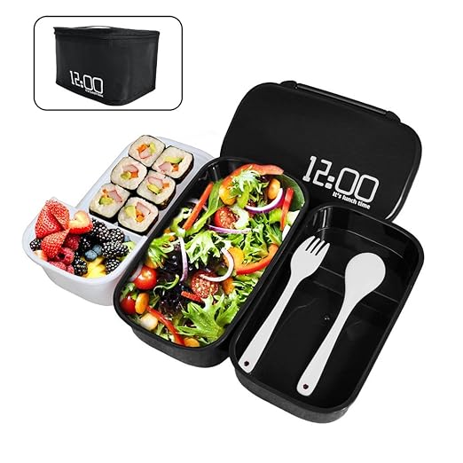 Monsiter 2 Compartimentos Cajas de Bento con Vajilla y ...