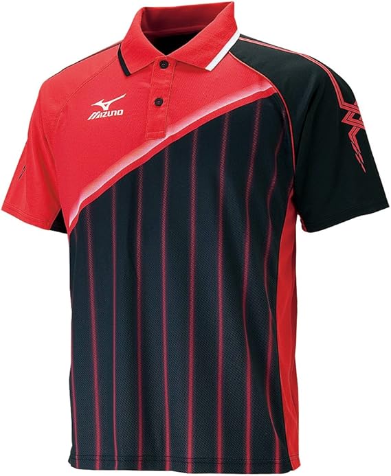Amazon ミズノ Mizuno 卓球 ユニセックス ゲームシャツ ja5002 09 ブラック チャイニーズレッド Xs シャツ 通販