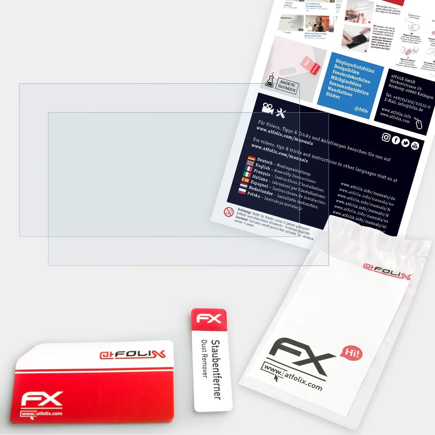 atFoliX Screen Protection Film compatible with Standard screen 15.6 inch wide (345 x 194mm) Screen Protector - Image 3