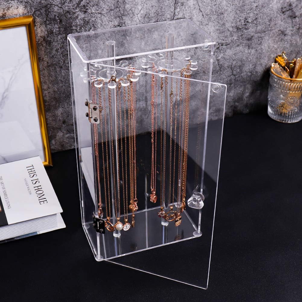 M.M.A Acrylic 24 Hooks Rotation Necklace Display Stand