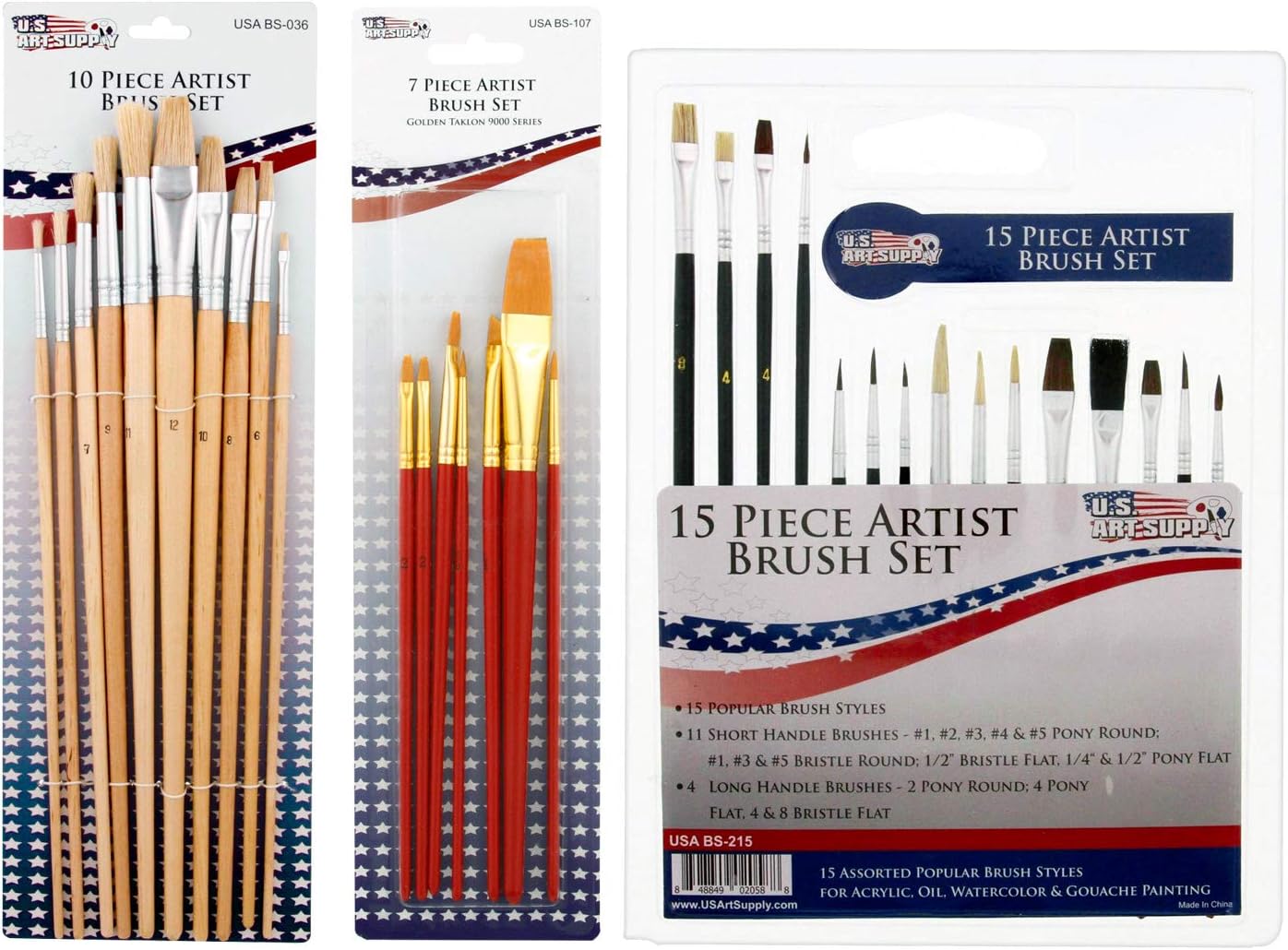 US ART SUPPLY 121-Piece Custom Artist Painting Kit with Coronado Sonoma Easel, 24-Tubes Acrylic Colors, 24-Tubes Oil Painting Colors, 24-tubes Watercolor Painting Colors, 2-each 16"x20" Artist Quality Stretched Canvases, 6-each 11"x14" Canvas Panels, 11"x14" Watercolor Paper Pad, 10-Natural Hair Bristle Paint Brushes, 7-Nyl