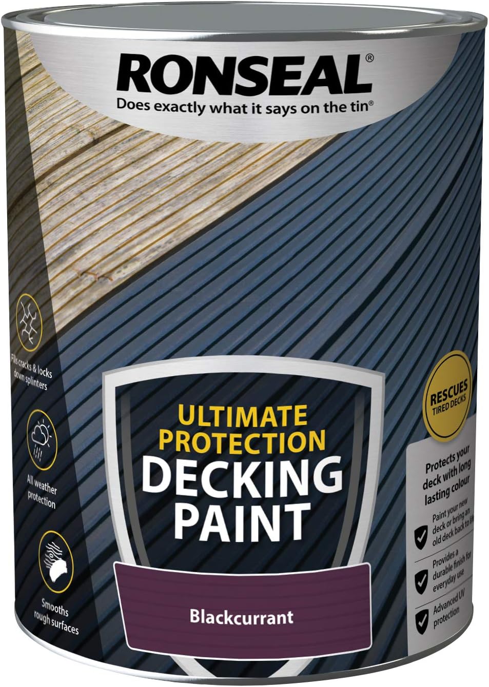 Ronseal Ultimate DECKING Paint Blackcurrant 5L, 5 l (Pack of 1)