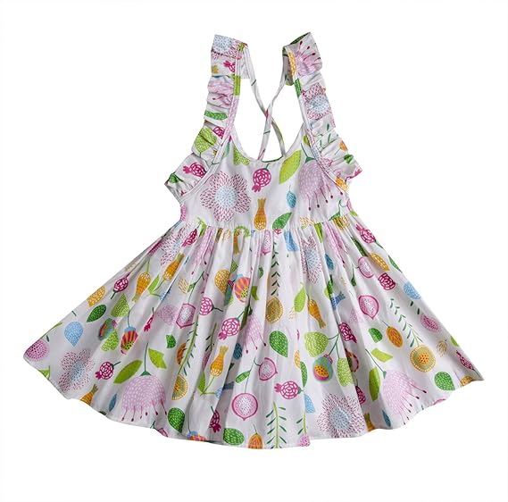 Amazon Cathyのハウス トレンド 女の子 ドレス ワンピース 麻綿糸 カラフル 花柄 爽やか ゆめかわいい フレアスカート ボリューム 夏 秋 大活躍 ワンピース チュニック 通販