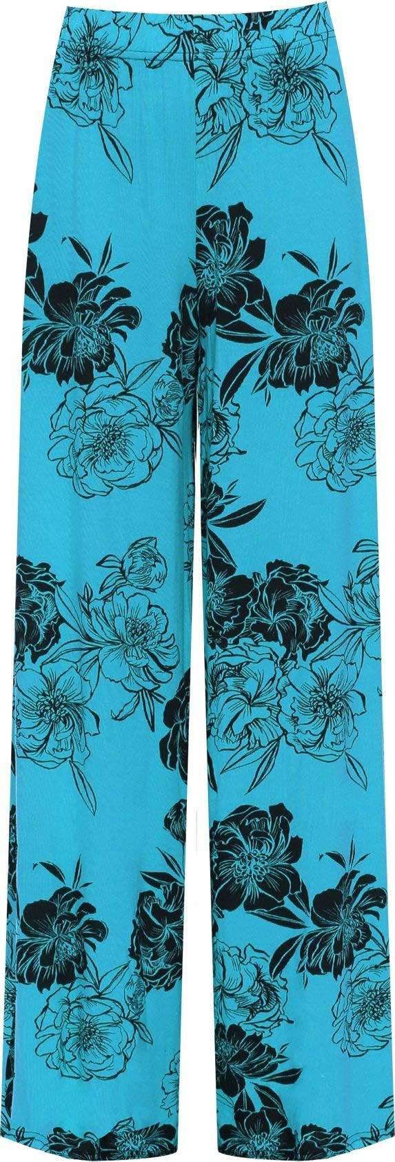 Women's Plus Floral Print Wide Leg Palazzo Trousers Ladies Pants Flared Harem Plus Size 8-26