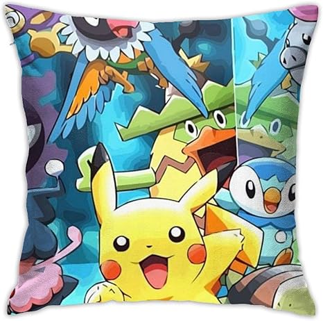 Amazon ポケットモンスター ピカチュウ 正方形 抱き枕カバー ソファークッション 腰枕 家庭用 ベルベット お洒落 シンプル 飾り 車用 インテリア ふわふわ ジップ洗える 背あて 引越し 新居プレゼント かわいい ソファー用まくら 背当て抱き 背当たれ クッション 部屋