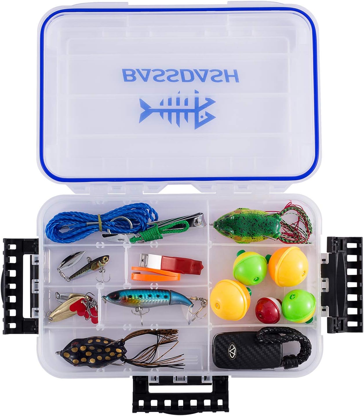 Bassdash 3600 3670 3700 Tackle Storage Waterproof Utility Tackle Boxes Fishing Lure Tray with Adjustable dividers: Sports & Outdoors