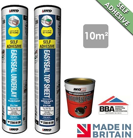 IKO Easy Seal Self Adhesive 2 Layer Flat Shed Felt Roofing Kit 10m²