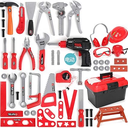 FidgetGear Children Baby Simulation Repair Kit Electric Drill Screwdriver Repair Play House Toy Set 54pcs/Set