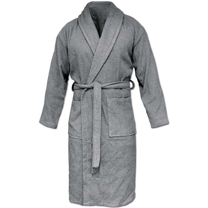 HOMELEVEL Frottee Bademantel Reisebademantel 100% Baumwolle Bademantel S - 6 XL Frauen Männer Damen und Herren Morgenmantel Ü