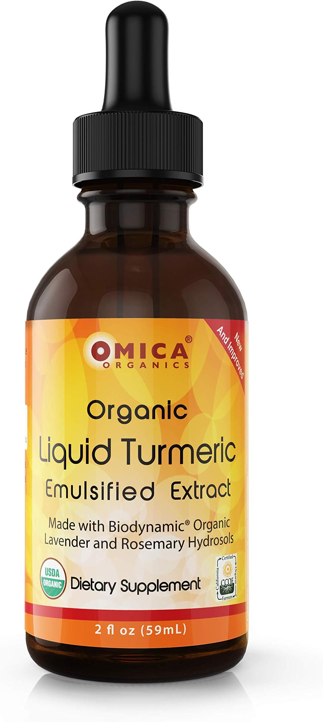 Organic Liquid Turmeric - with Ayurvedic Water Extracted Organic Herbs - and Biodynamic Hydrosols from Sophia's Garden - 59 ml (1)