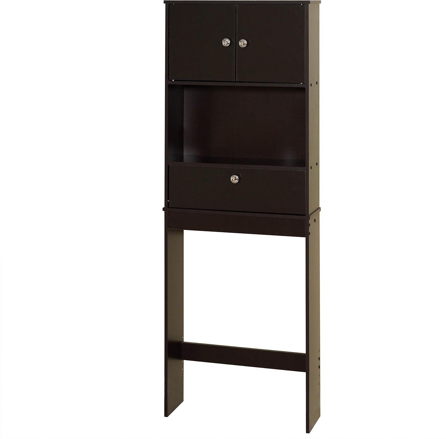 Zenna Home Drop Door Over the Toilet Bathroom Spacesaver, Bath Storage Shelves, Espresso: Furniture & Decor