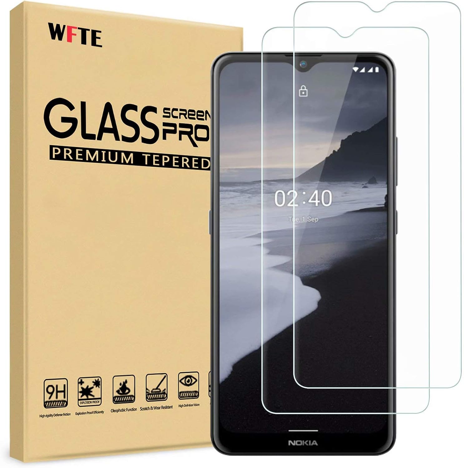 WFTE [2-Pack Screen Protector for Samsung Galaxy A13 4G/5G,Bubble-Free,Dust-Free Premium Tempered Glass Screen Protector