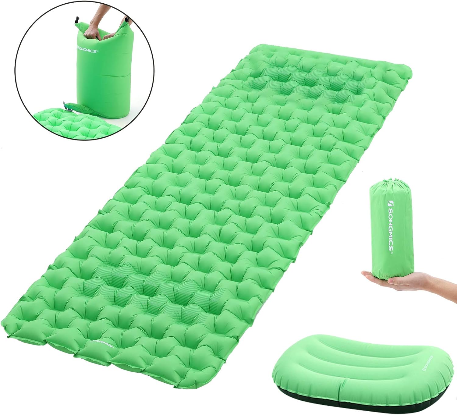 Materassino Gonfiabile Con Sacca Sottovuoto Campeggio Singolo 1 Posto - Foto 4