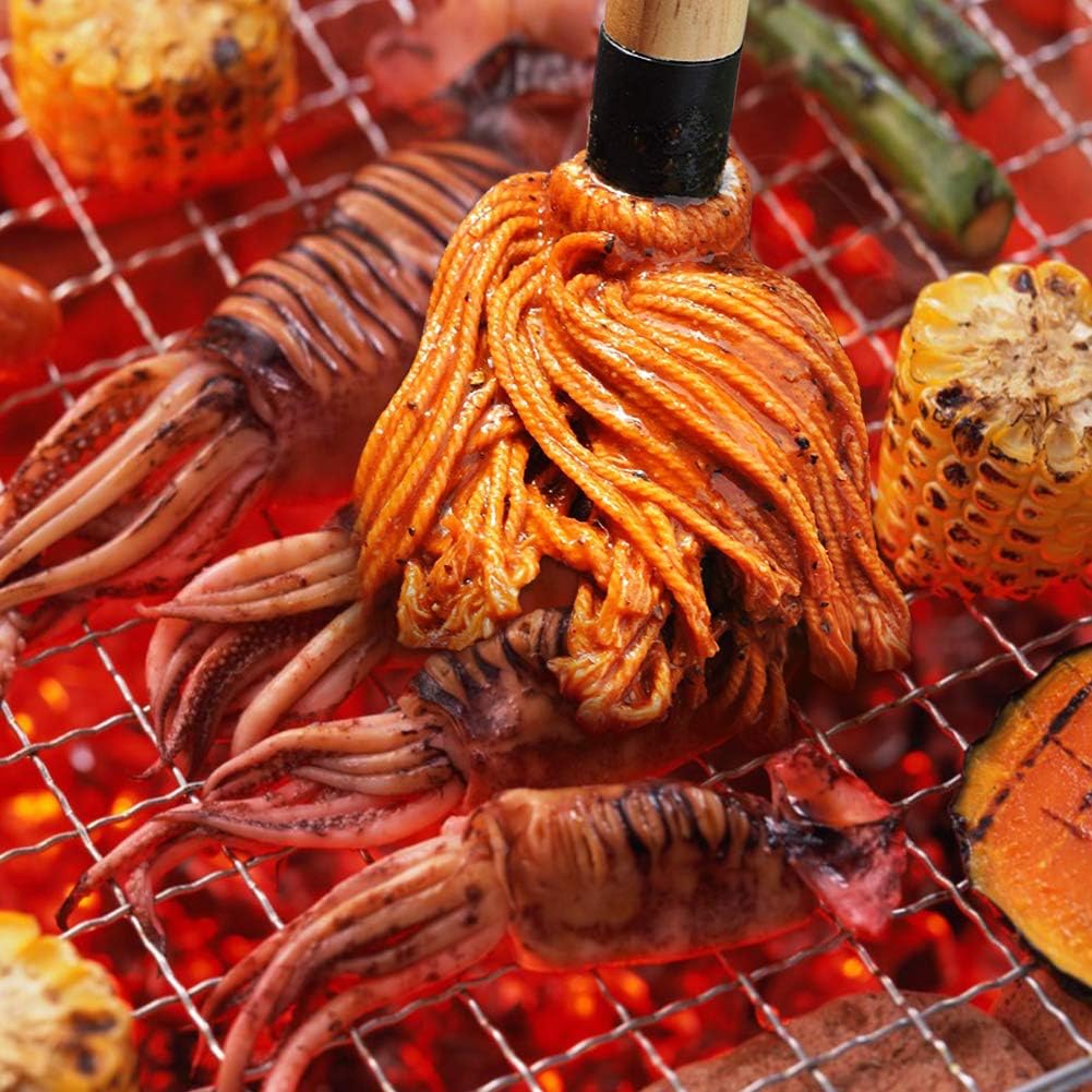 YFWOOD 18 Inch Grill Basting Mop Wooden Long Handle with 3 Extra Replacement Heads for BBQ Grilling Smoking Steak : Garden & Outdoor