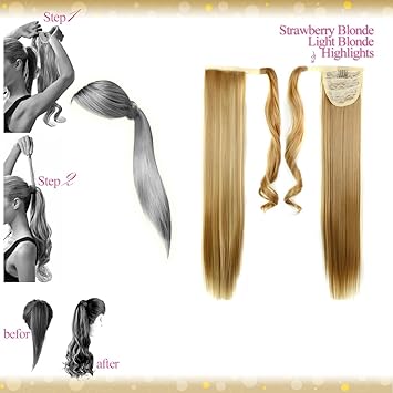 Amazon Com Wiwigs Wrap Around Clip In Pony Straight Strawberry